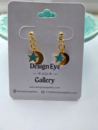 Moon & Star Earrings in Black - design-eye-gallery