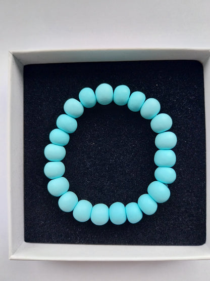 Magenta Unisex Clay Bead Bracelet - design-eye-gallery
