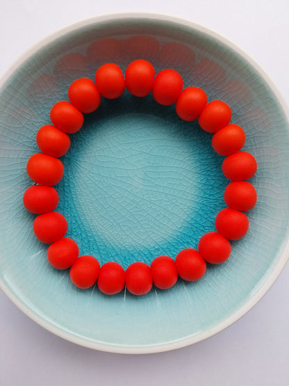 Red Unisex Clay Bead Bracelet - design-eye-gallery