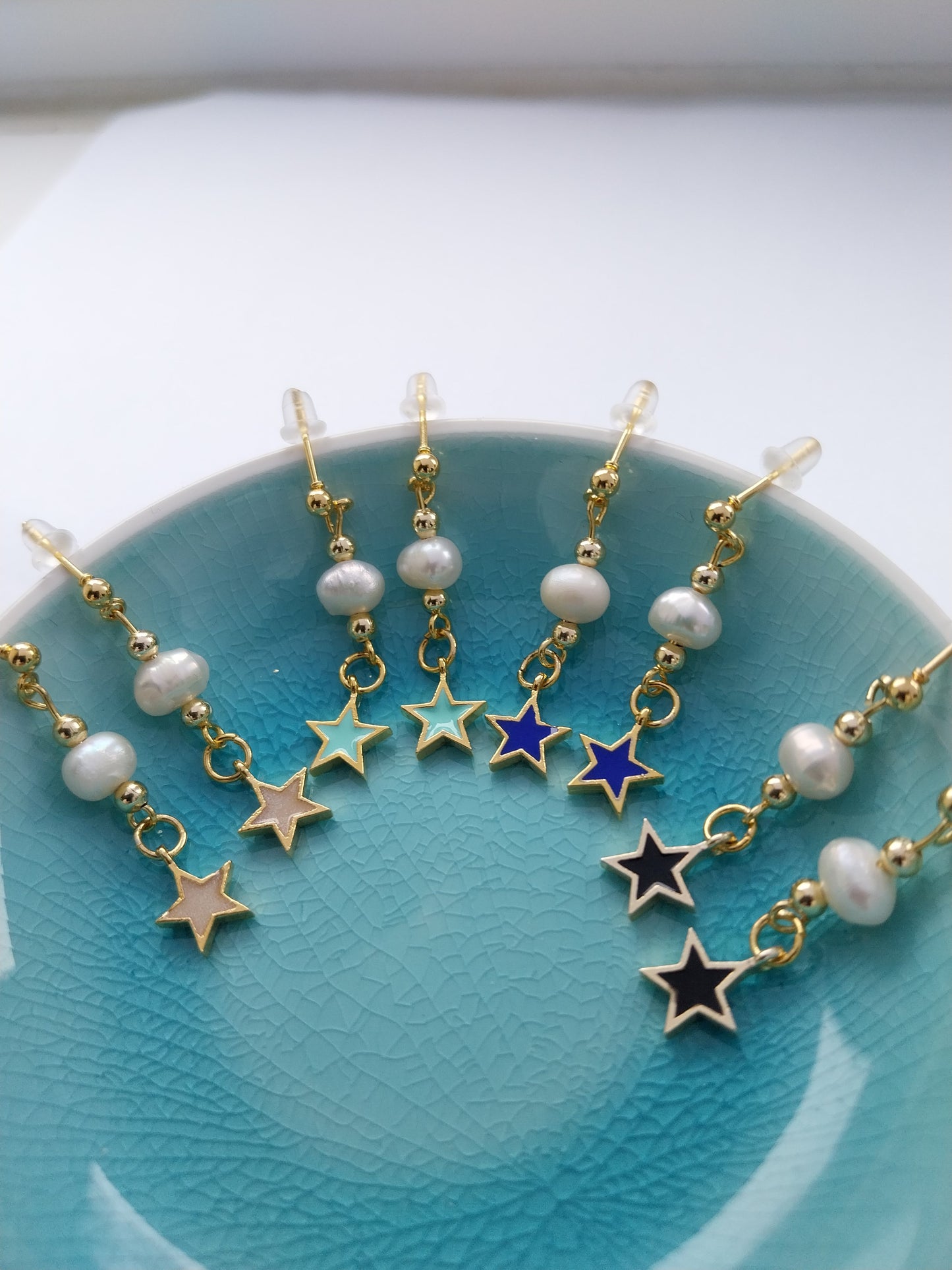 Celestial Earrings Navy Blue