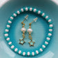Turquoise & White Seed Bead Bracelet