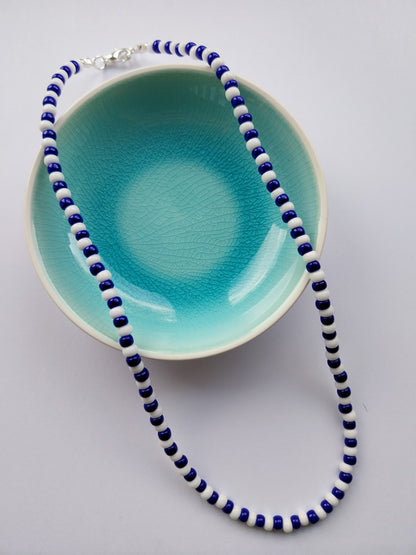 Turquoise & White Bead Necklace