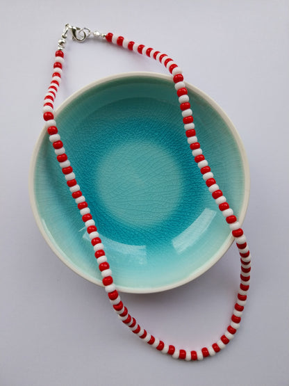 Turquoise & White Bead Necklace