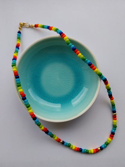 Happy Colour Glass Bead Necklace