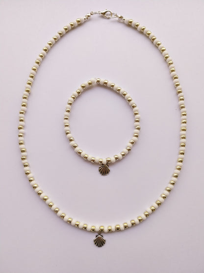 Summer Silver Shell Charm Necklace