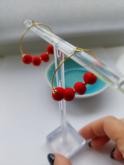 Polymer Clay Earrings - Red