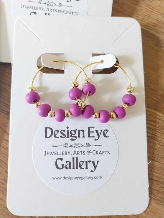 Polymer Clay Earrings - Purple