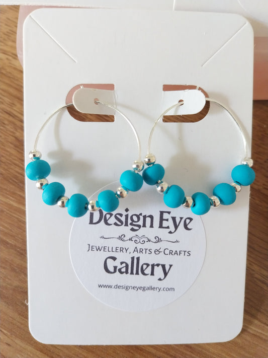 Polymer Clay Earrings - Blue