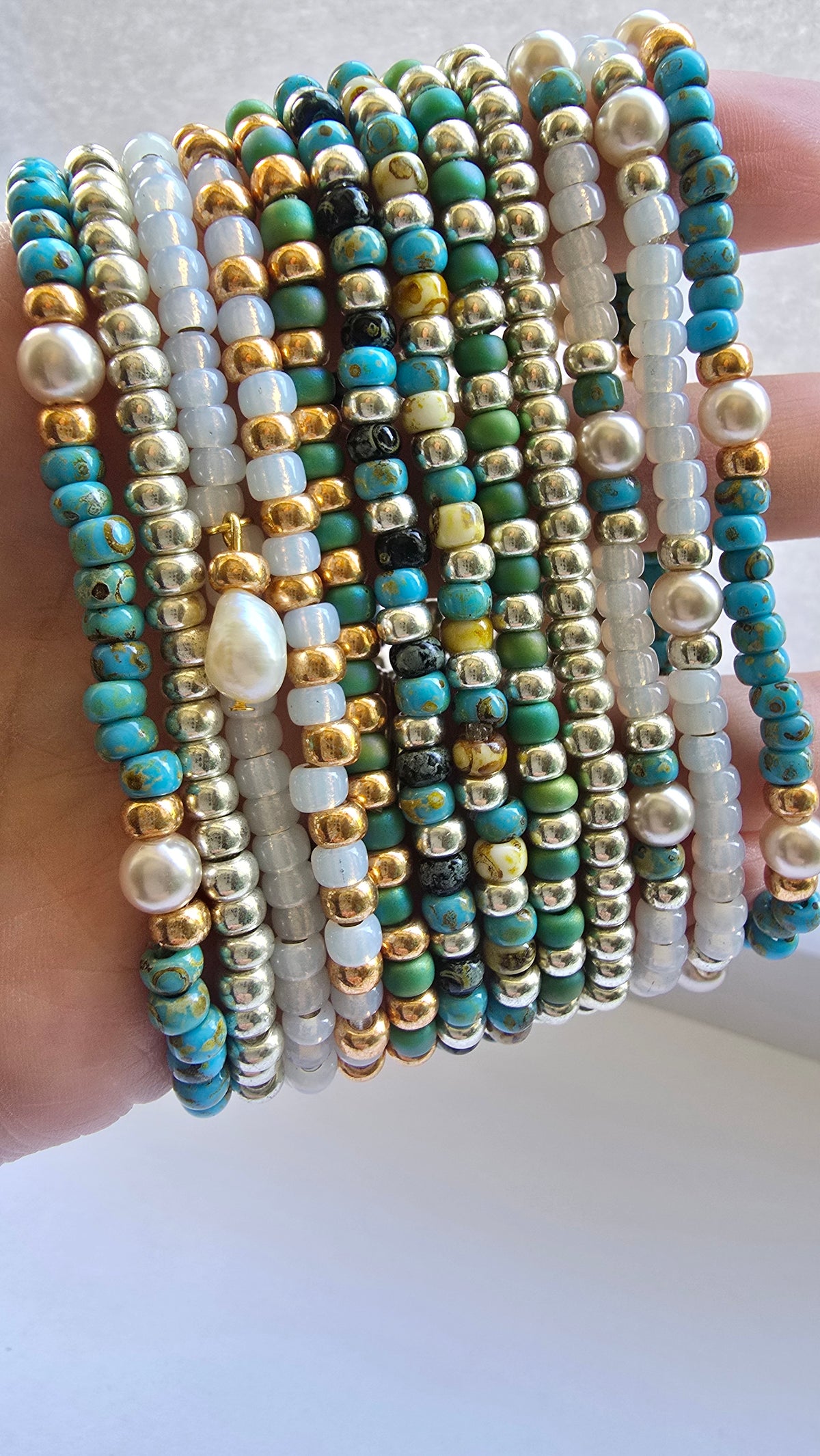Gold & Beaded Stacking Bracelets