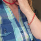 Red Matte Glass Bead Choker | Layering Necklace