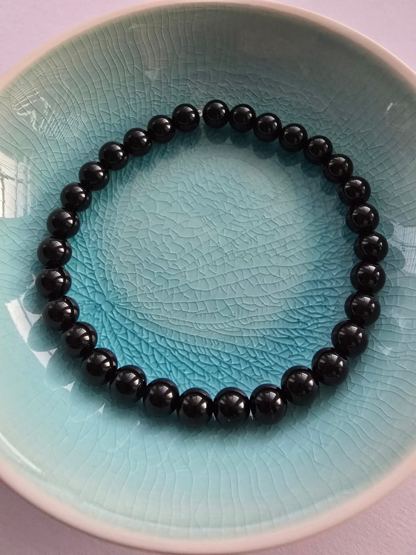 Black Agate Bead Bracelet - Grounding Energy