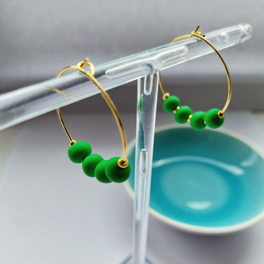 Polymer Clay Earrings - Green