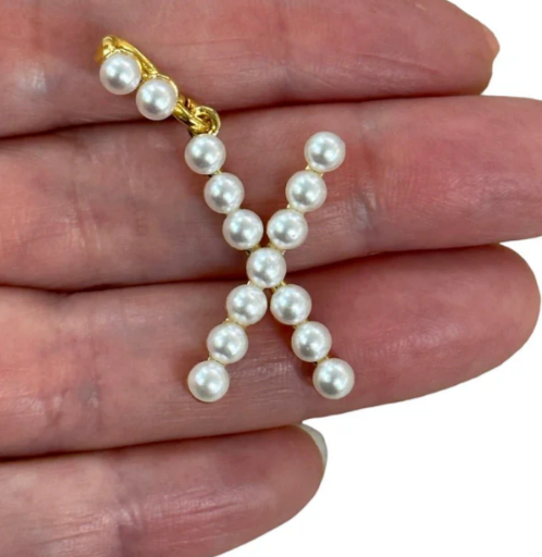 Pearl Letter X Charm