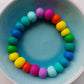 Rainbow colours elasticated clay bead bracelet