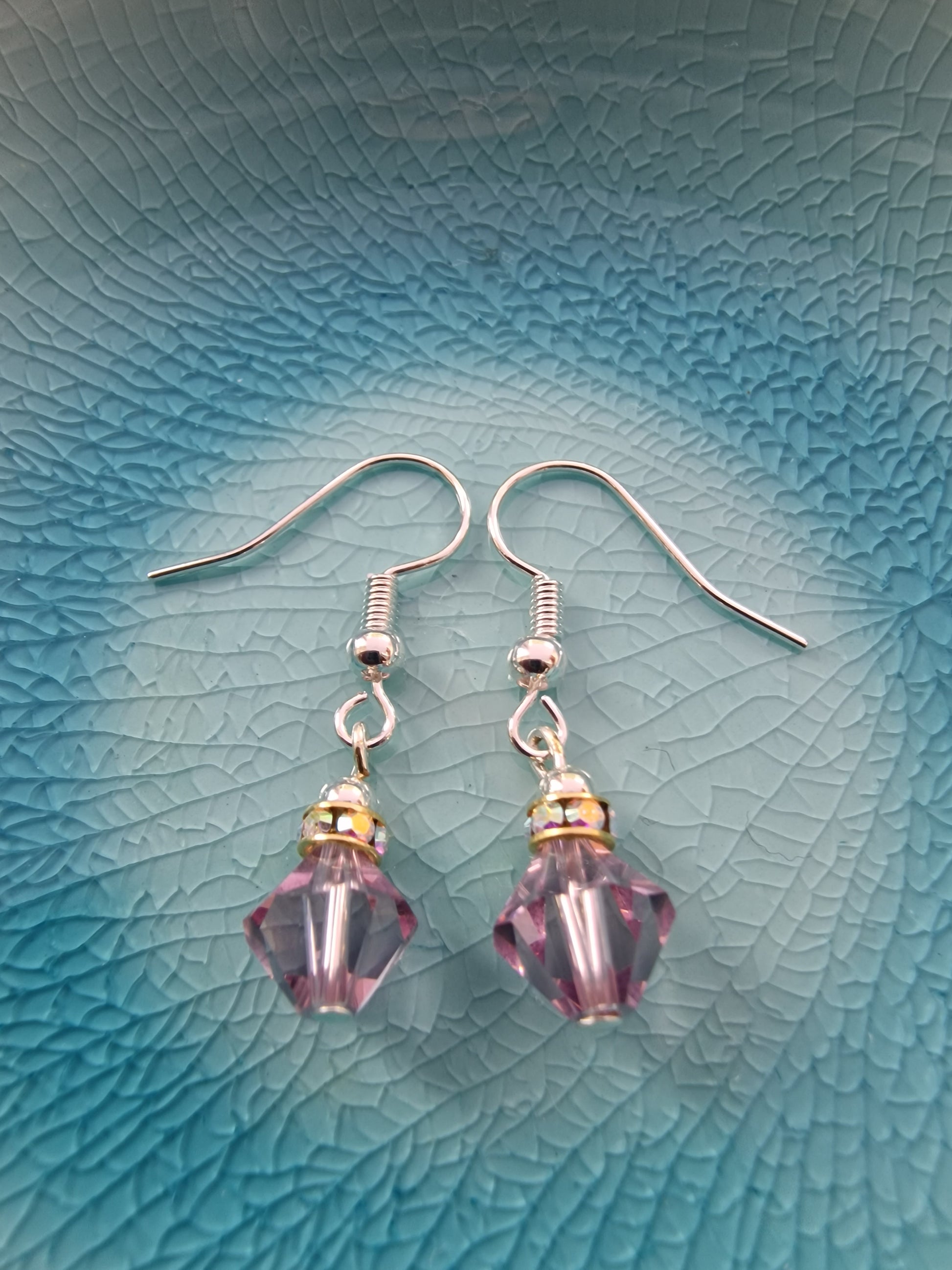 Lavender Swarovski earrings