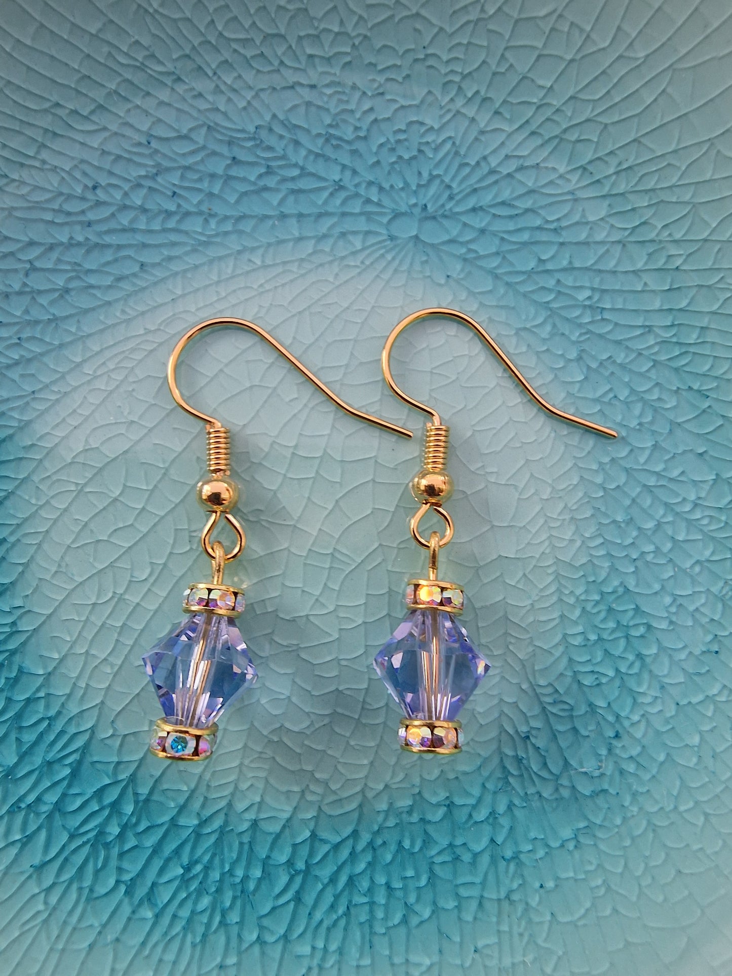 Lavender Swarovski earrings