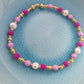 Orchid Czech Glass and Freshwater Pearl Bracelet