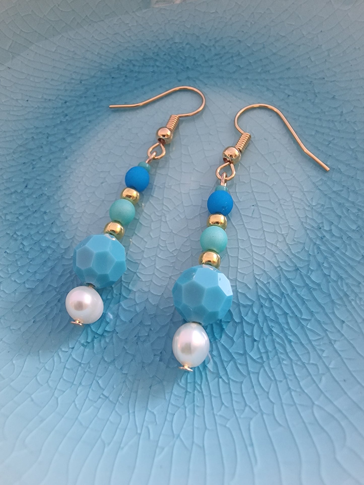 Turquoise Swarovski & Czech Glass Drop Earrings - design-eye-gallery