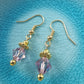 Lavender Swarovski Crystal Gold Earrings