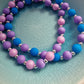 Czech Glass 6mm Bead Bracelets  in Lavender & Soft Lilac and Vibrant Blue and Lavender