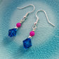 Capri Blue Swarovski Crystal and Orchid Bead Earrings