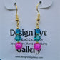 Colourful Bead Drop Earrings in Sparkly Blues and Fuchsia