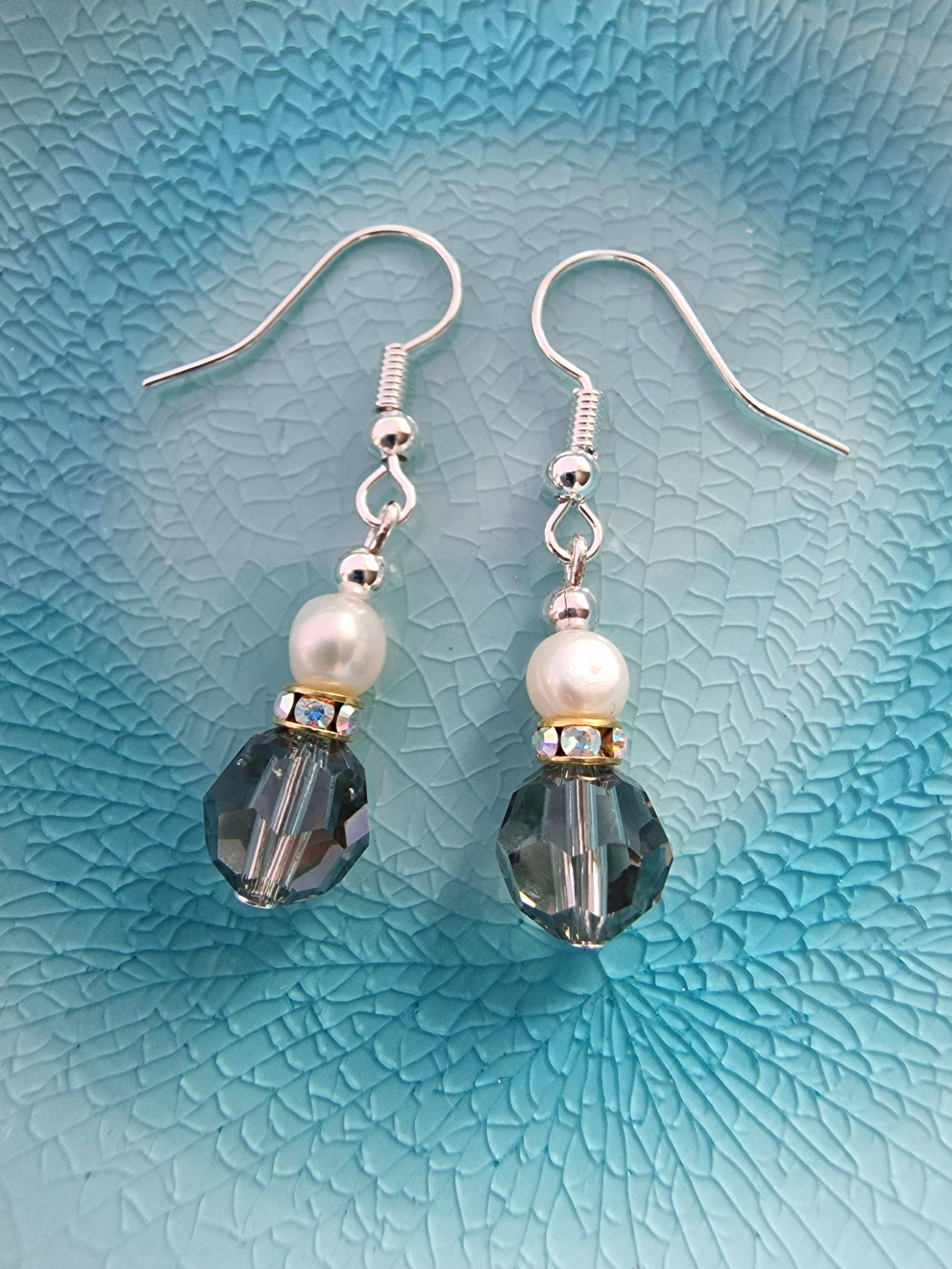 Swarovski crystal pearl earrings - Blissful Blue earrings - Love Your Rocks