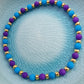 Vibrant Blue and Purple Czech Glass Bead Bracelet