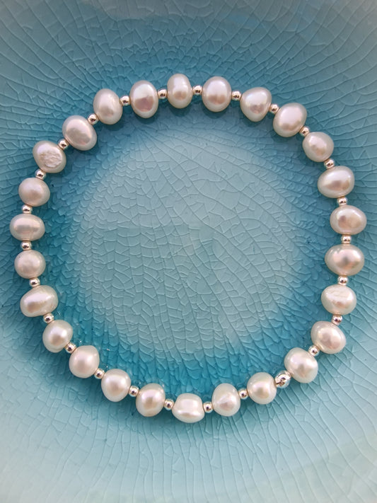 Pearl and Sterling Silver Bracelet - design-eye-gallery