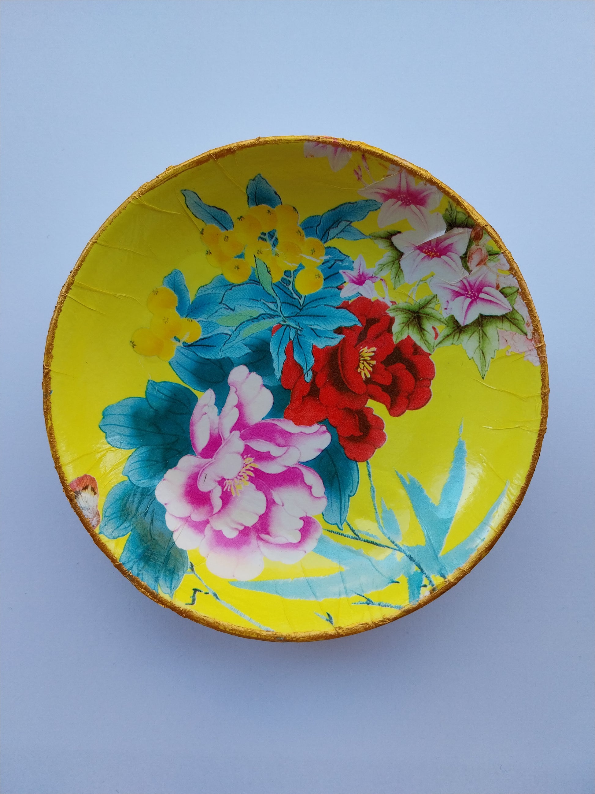 Ceramic Yellow Floral Trinket Dish