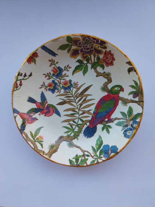 Ceramic floral birds trinket dish 