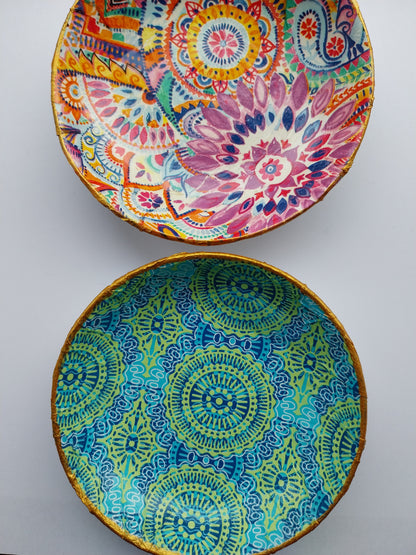 Mandala Blue & Green Ceramic Trinket Dish - design-eye-gallery