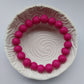 Ceramic unisex bead bracelet in magenta