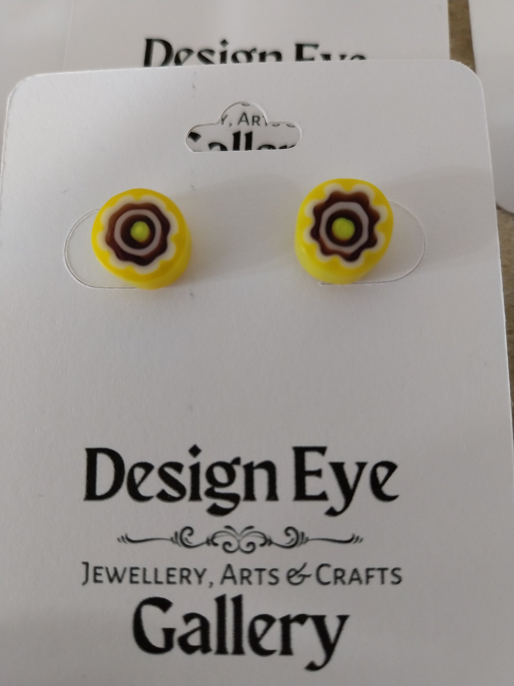 Colourful Millefiori Glass Stud Earrings - design-eye-gallery