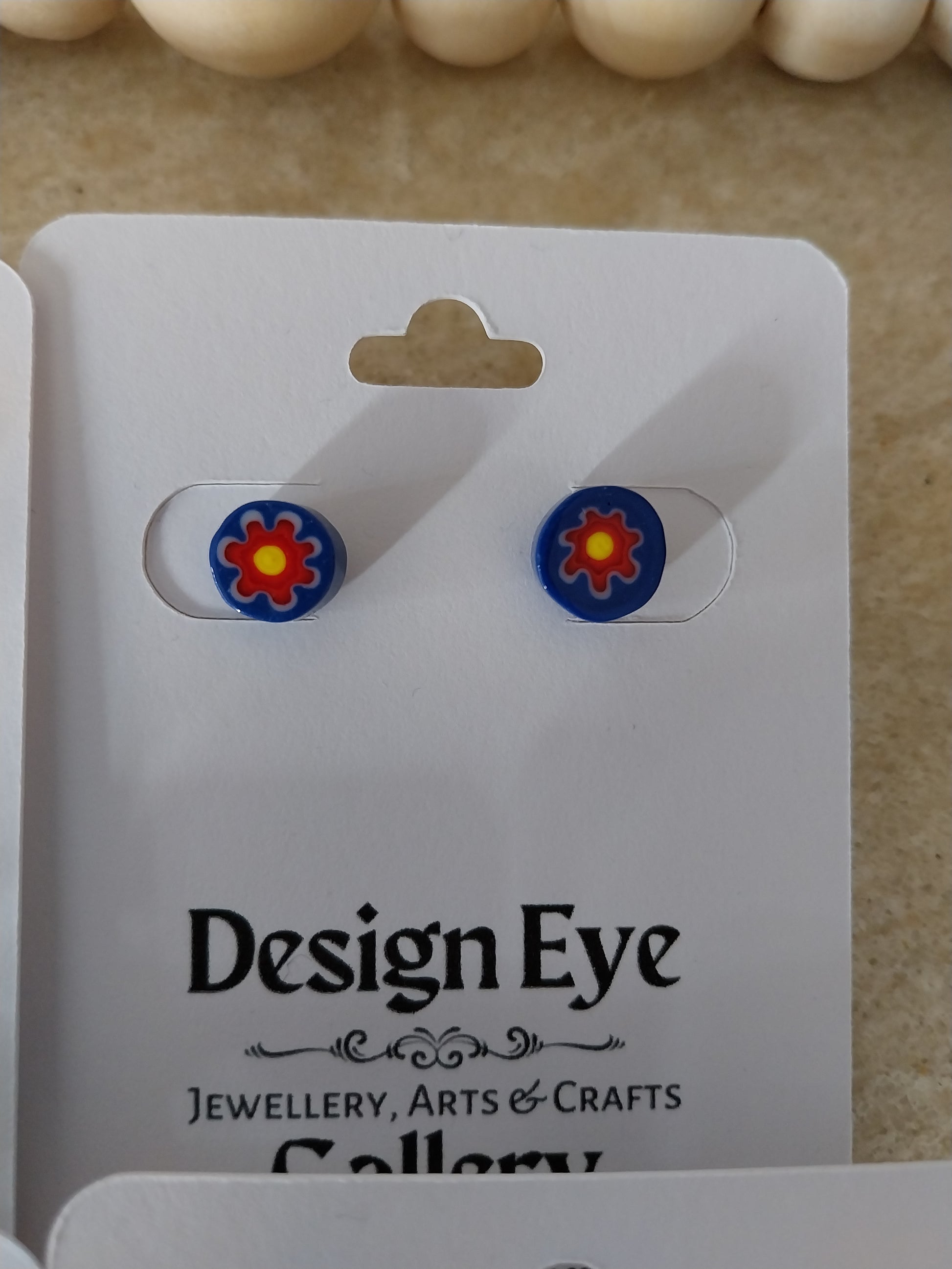 Colourful Millefiori Glass Stud Earrings - design-eye-gallery