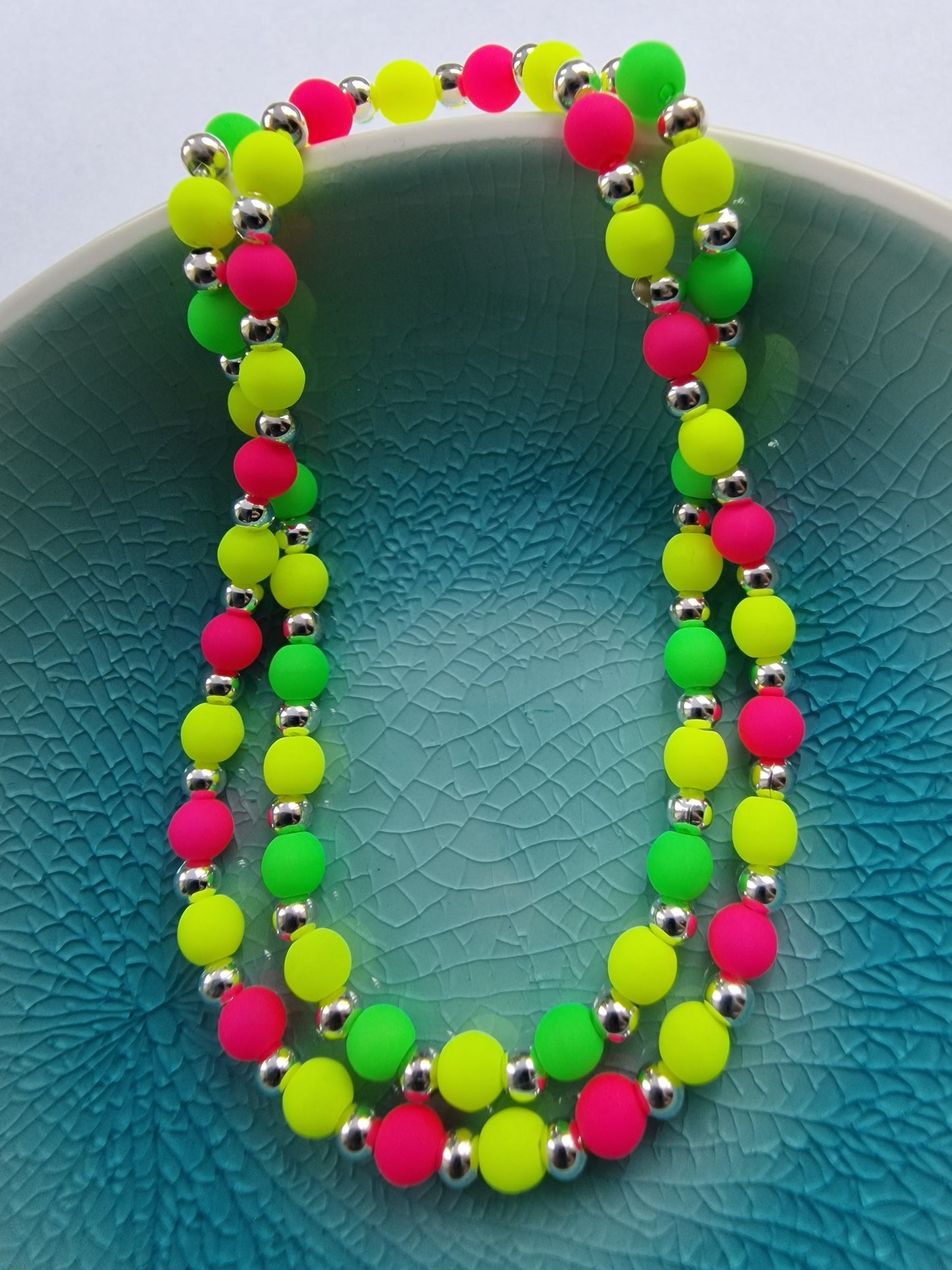 Neon Green and Yellow Czech Glass Bead Bracelet - design-eye-gallery