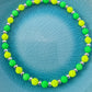 Neon Green and Yellow Glass Bead Bracelet